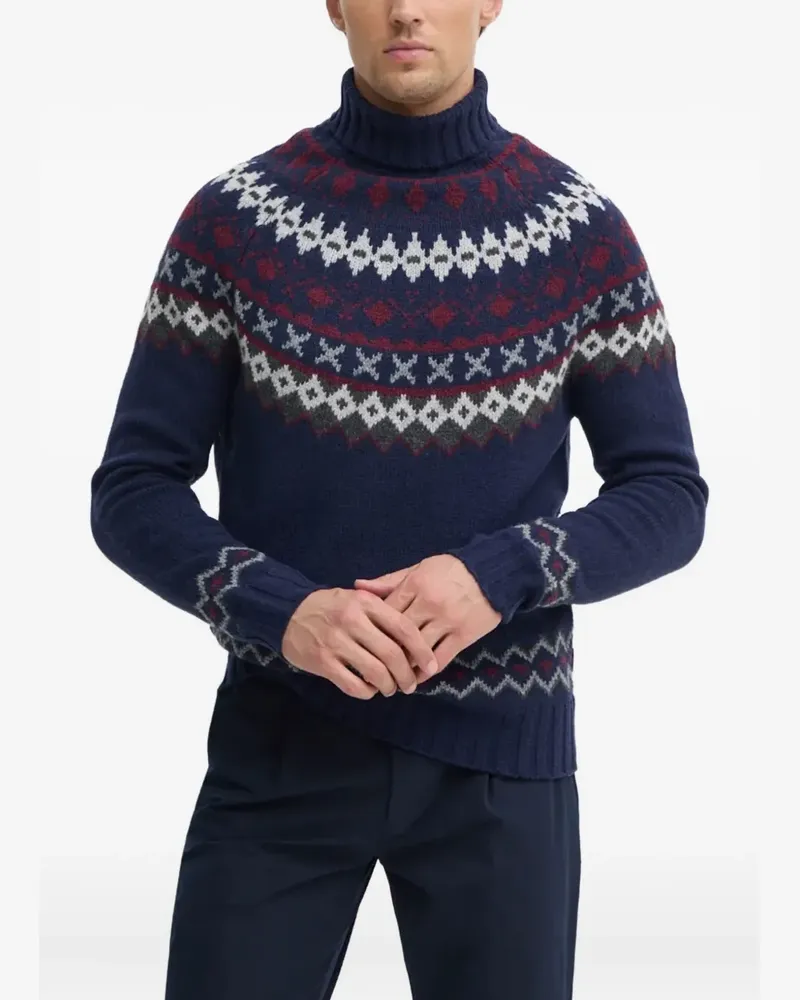 Barbour Gemusterter Rollkragenpullover - Blau Blau