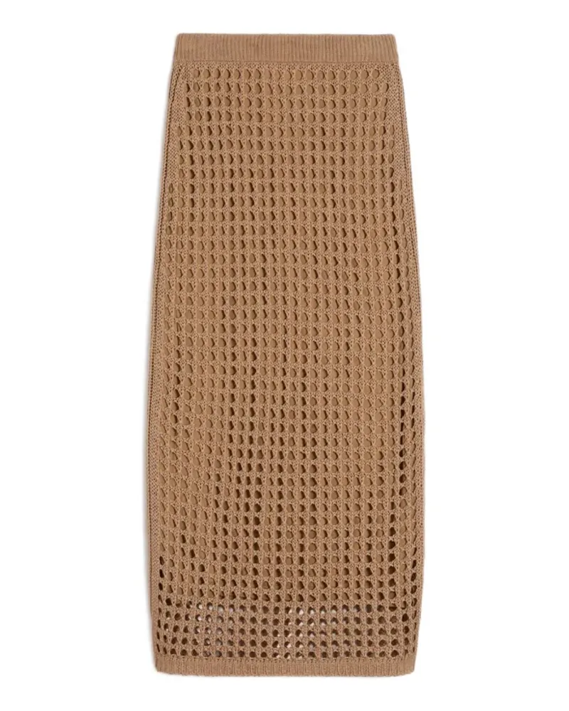 Max Mara openwork knitted skirt - Nude Nude