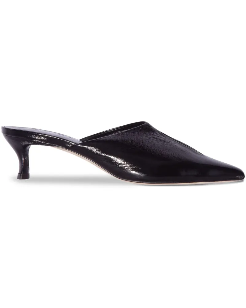 by FAR Luciana Mules 50mm - Black Glossed Nappa Leather Black
