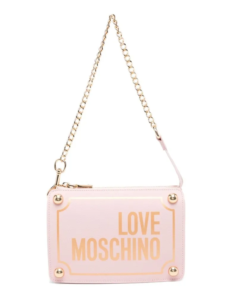 Moschino Schultertasche mit Logo-Print Rosa