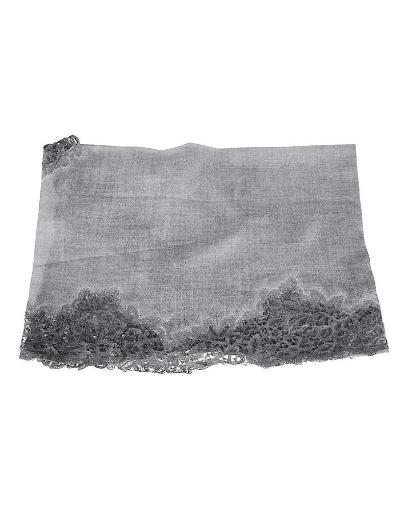 Faliero Sarti Tiziana lace-trim scarf - Grau Grau