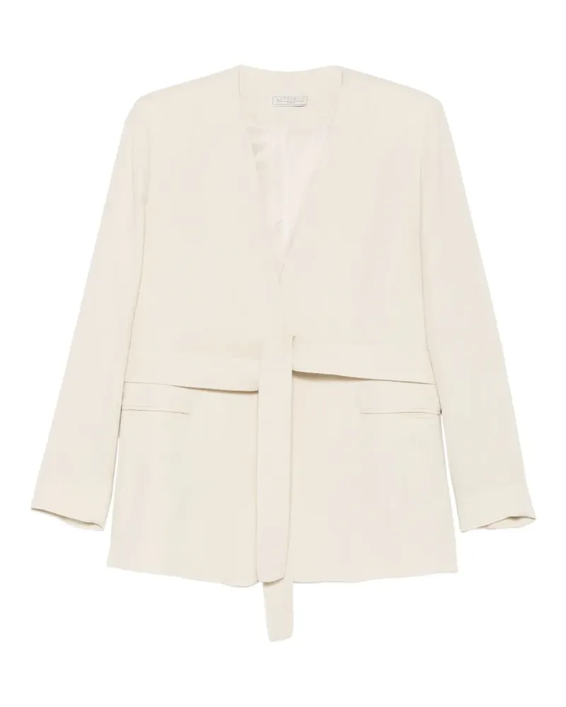 Antonelli Firenze Eddie belted collarless jacket - Nude Nude