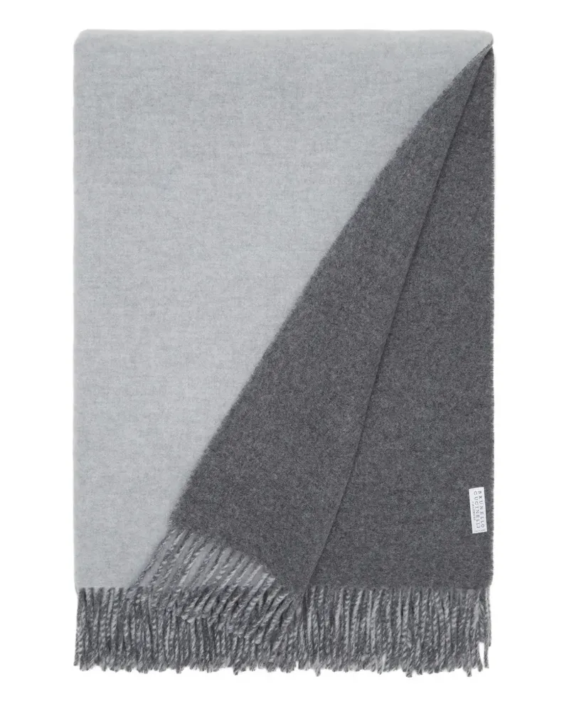 Brunello Cucinelli Decke mit Fransensaum (200cm x 150cm) - Grau Grau
