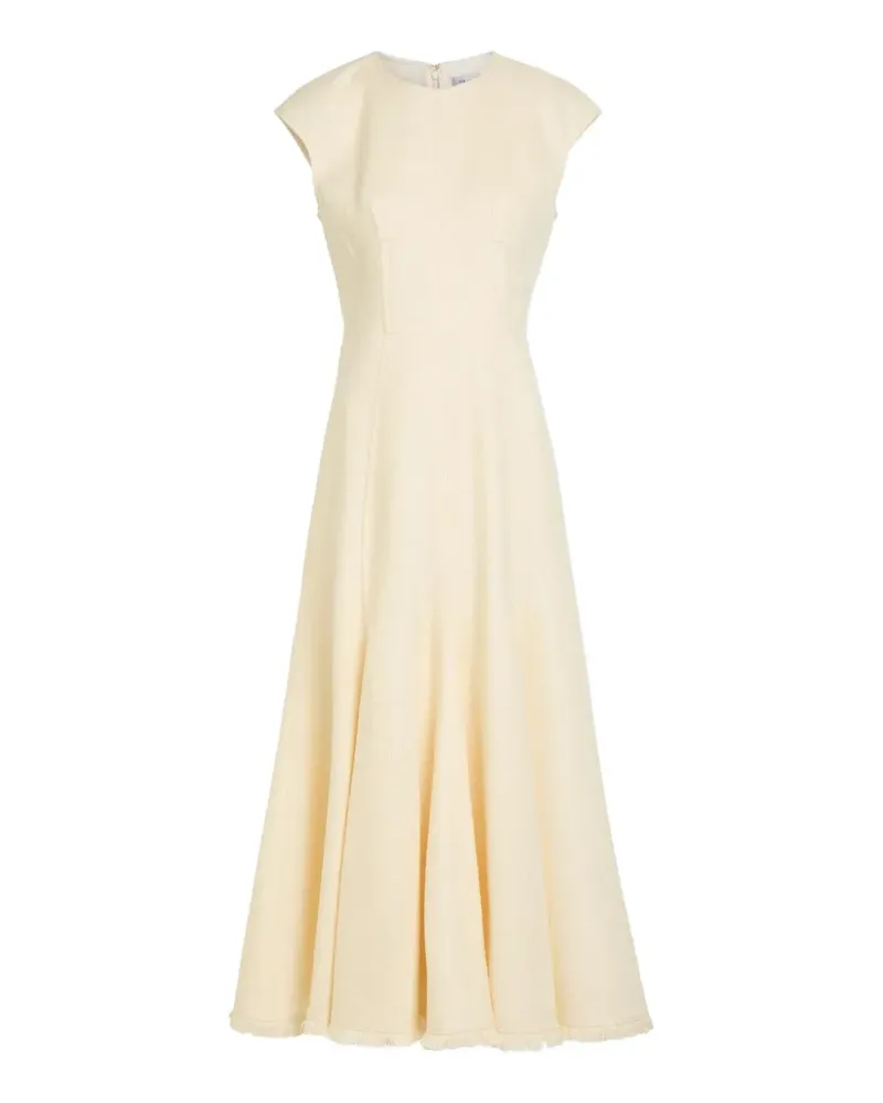 Gabriela Hearst Crowther frayed-edge cap-sleeve midi dress - Nude Nude