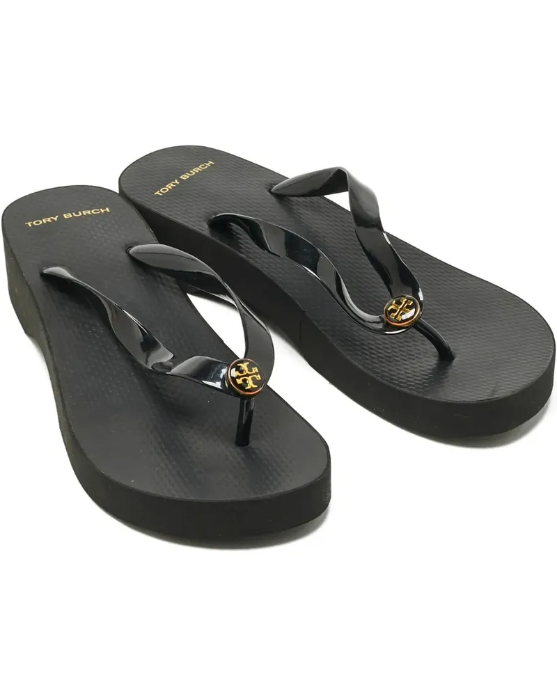 Tory Burch logo-detail flip flops - Schwarz Schwarz