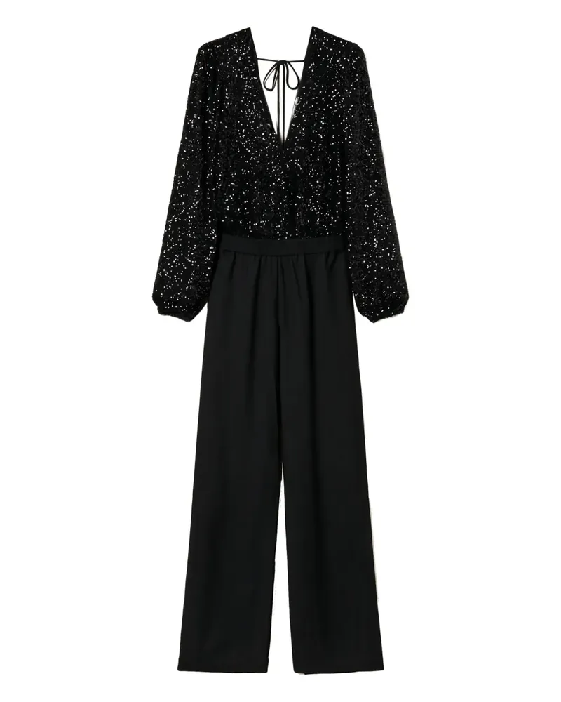 Twin-Set Jumpsuit mit Pailletten - Schwarz Schwarz