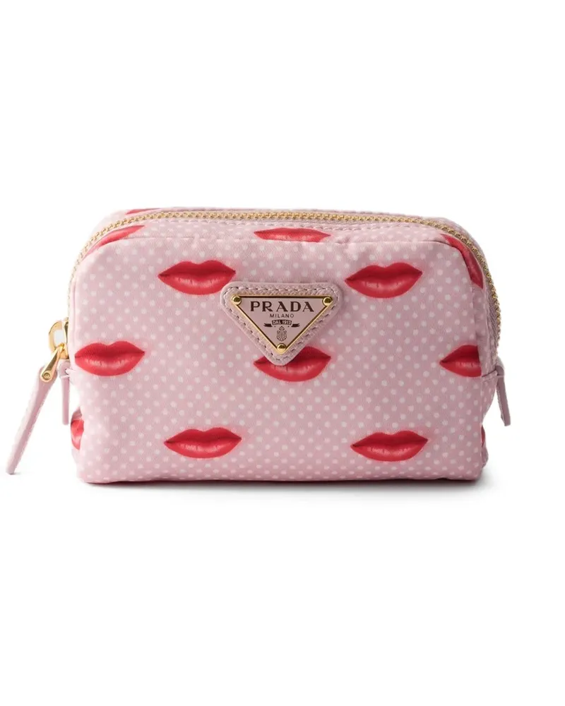 Prada Kosmetiktasche mit Logo-Detail - Rosa Rosa