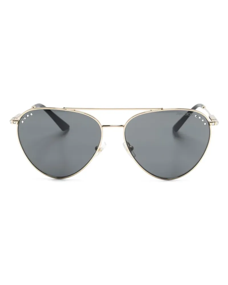 Jimmy Choo Sonnenbrille mit eckigem Gestell - Gold Gold