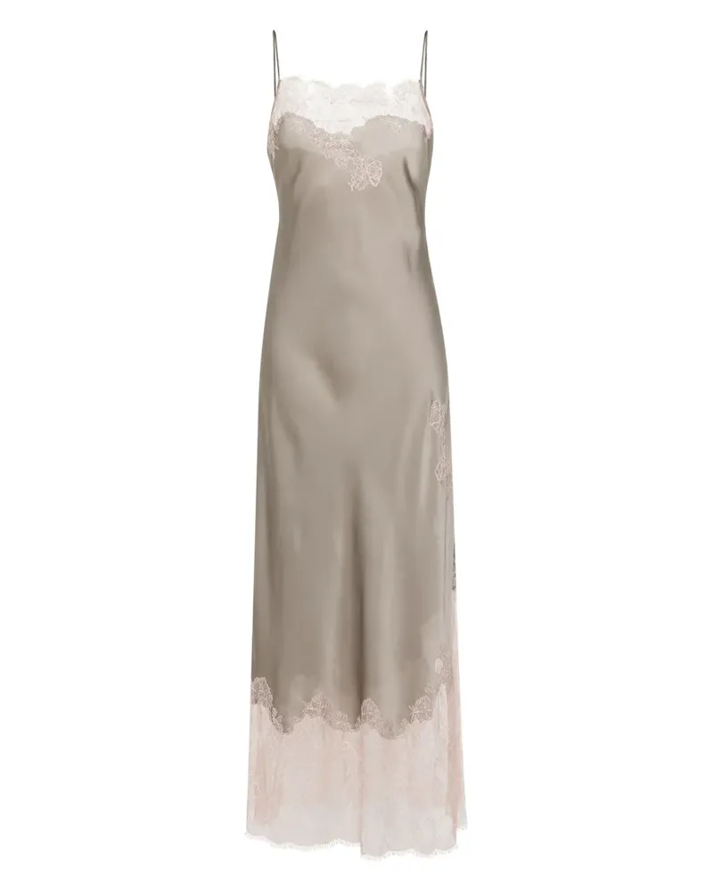 Carine Gilson Maxikleid mit eckigem Ausschnitt - Grau Grau