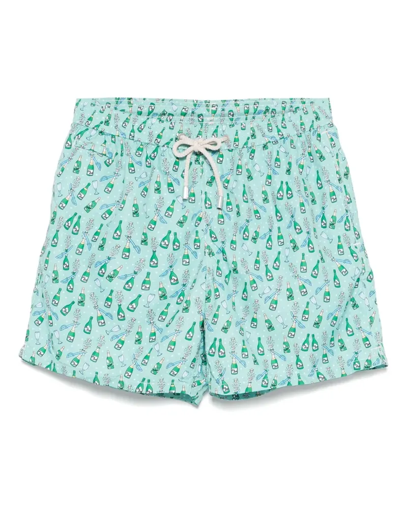 MC2 Saint Barth Badeshorts mit Logo-Print - Grün Grün