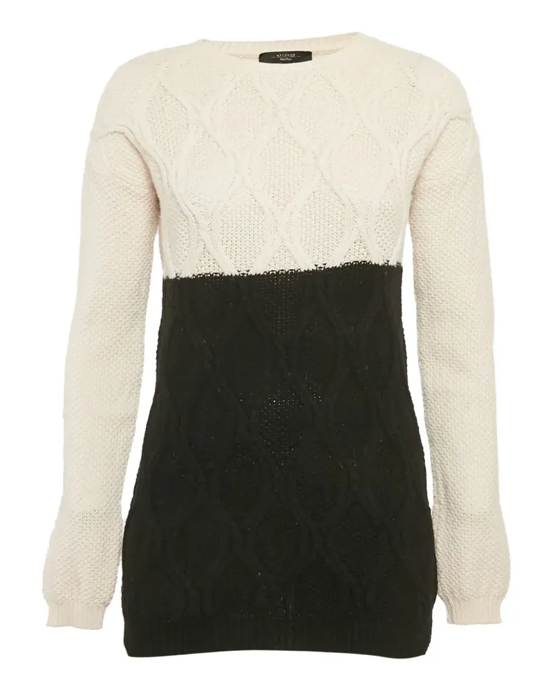 Max Mara 2000s Pullover mit Zopfmuster - Schwarz Schwarz