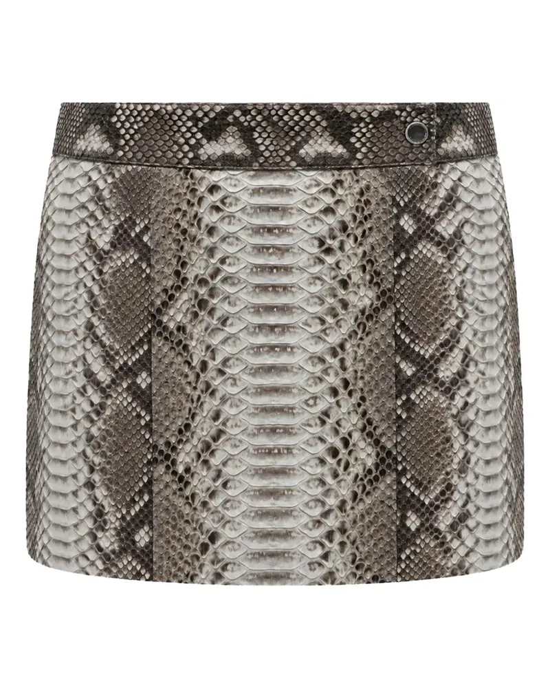 Philipp Plein Minirock aus Pythonleder - Grau Grau