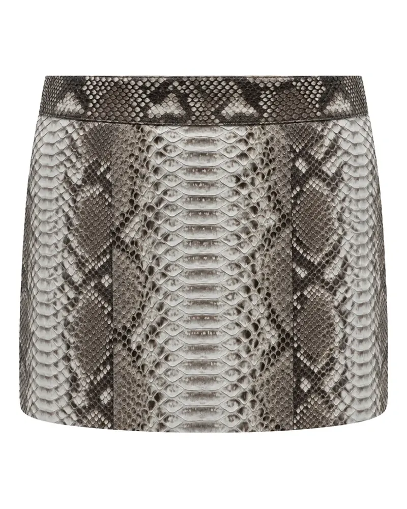 Philipp Plein Minirock aus Pythonleder - Grau Grau