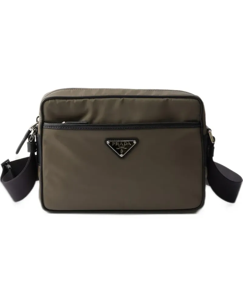 Prada Re-Nylon und Saffiano Schultertasche - Grün Grün