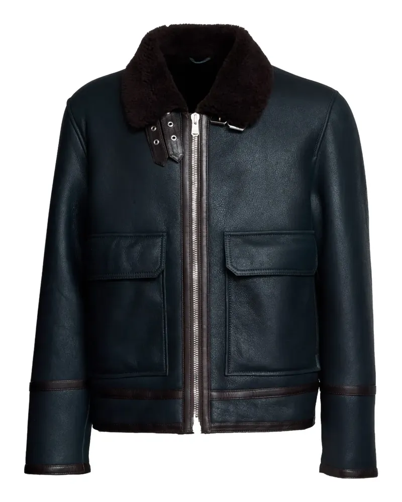 Dondup Lederjacke mit Shearling-Kragen - Schwarz Schwarz