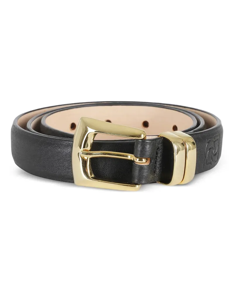 Magda Butrym logo-debossed leather belt - Schwarz Schwarz