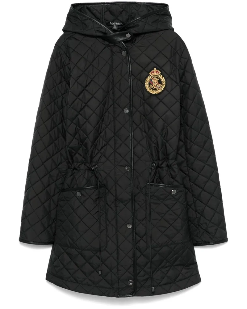 Ralph Lauren Parka mit Logo-Patch Schwarz