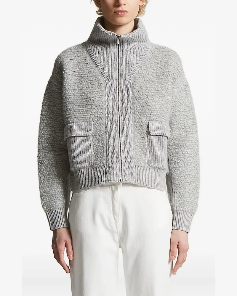Peserico Cardigan mit Klappentaschen - Grau Grau