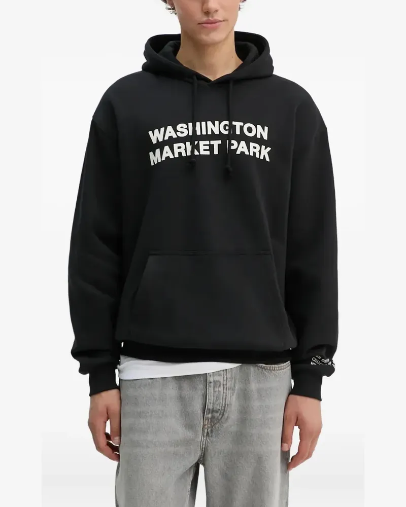 LES DEUX graphic-print hoodie - Schwarz Schwarz