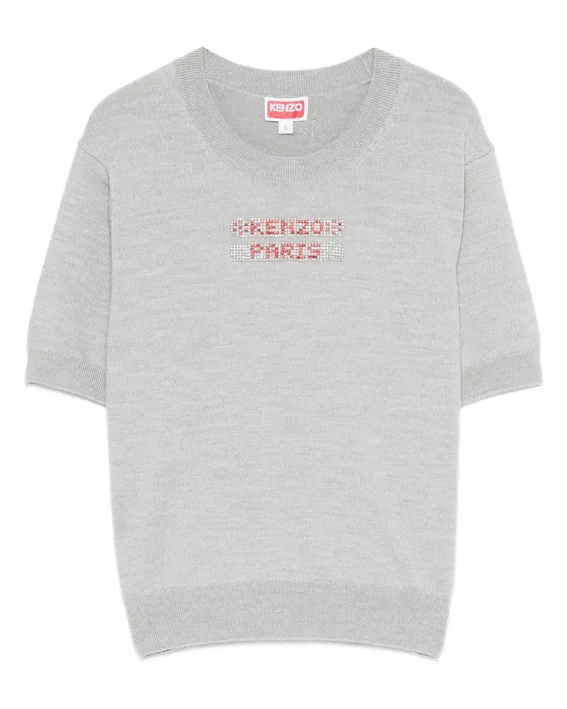 Kenzo crystal-embellished short-sleeved top - Grau Grau