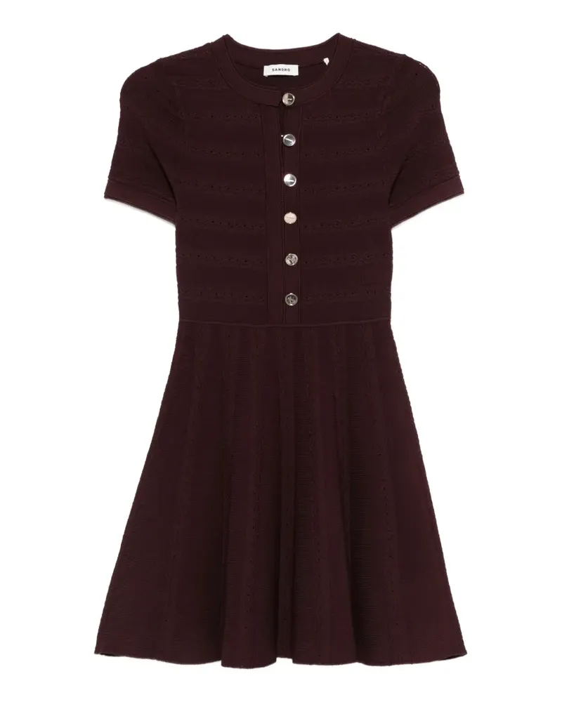 Sandro Strickkleid mit Knöpfen - Braun Braun