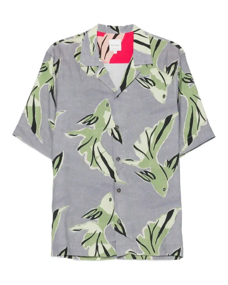 Paul Smith fish-print short-sleeve shirt - Violett Violett
