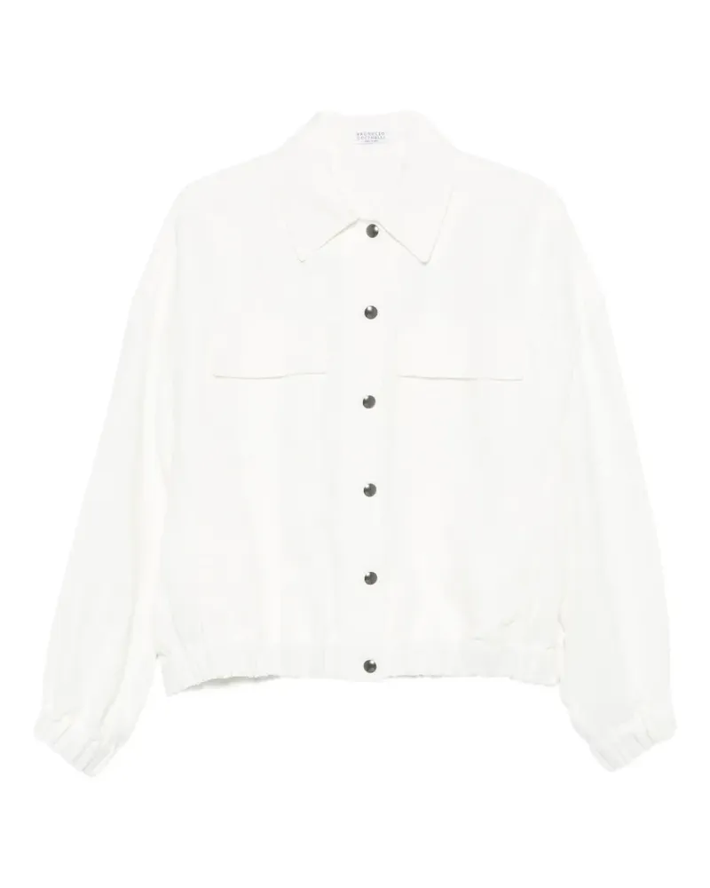Brunello Cucinelli button-up bomber jacket - Weiß Weiß