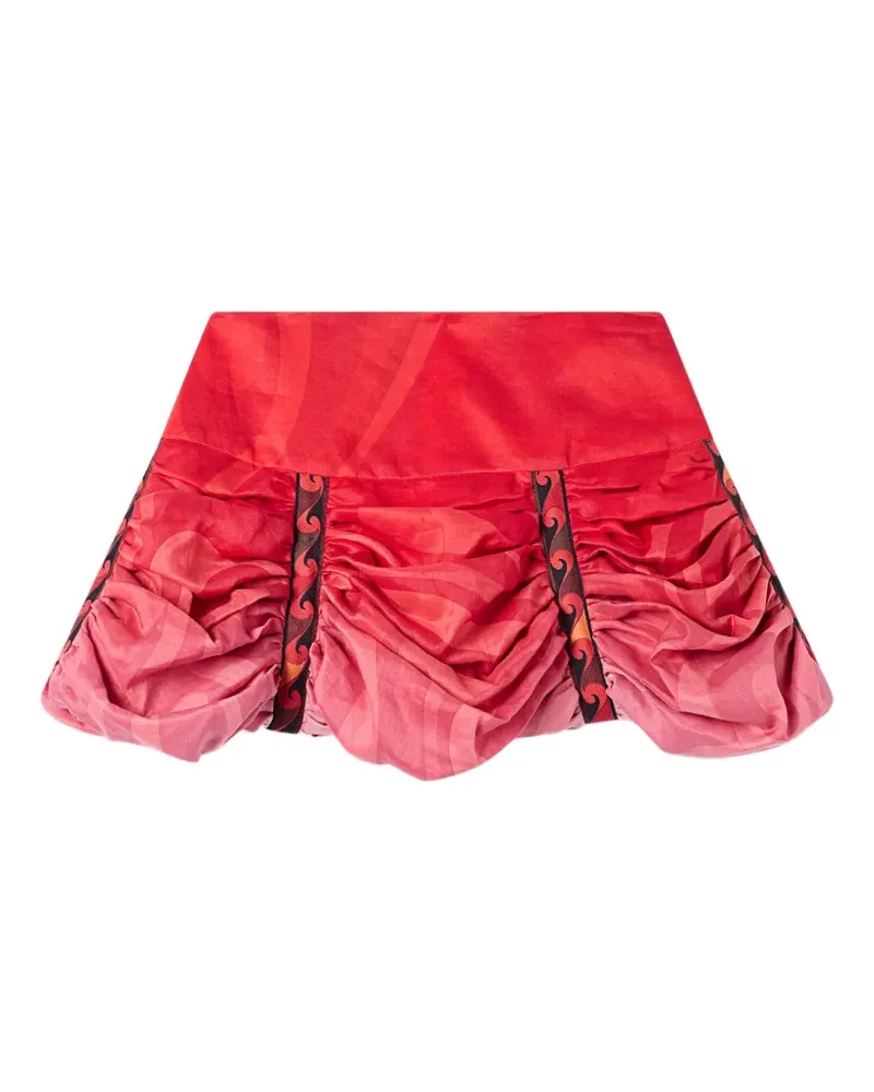 Emilio Pucci Ramie Rock mit Marmo-Print - Rot Rot