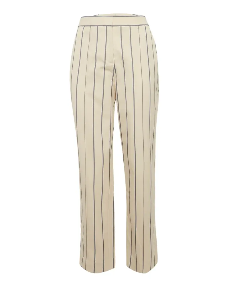 Victoria Beckham Hose aus gestreifter Gabardine - Nude Nude