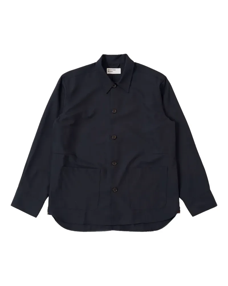 Universal Works Travail pocket cotton overshirt - Blau Blau