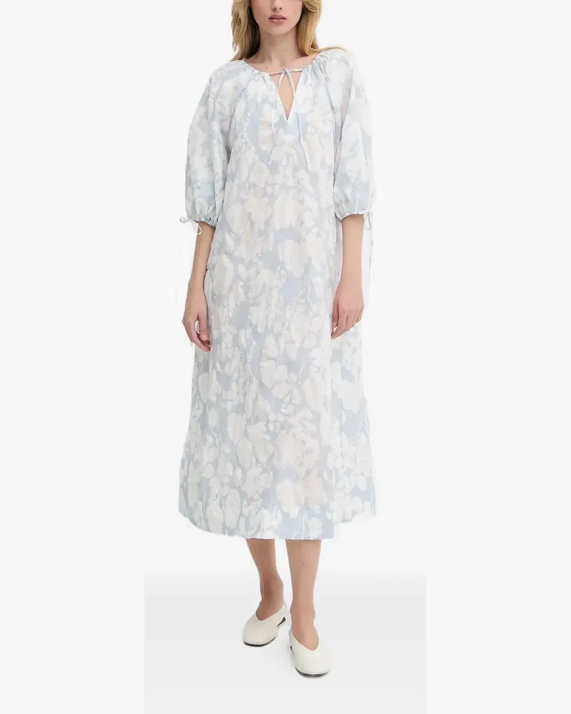 Samsøe & Samsøe Gebundenes Midikleid mit Blumenmuster - Weiß Weiß