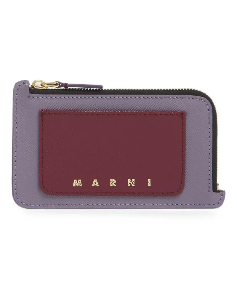 Marni Trunk saffiano-leather cardholder - Nude Nude