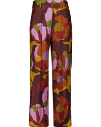 PAULA Palazzohose mit Blumen-Print Braun