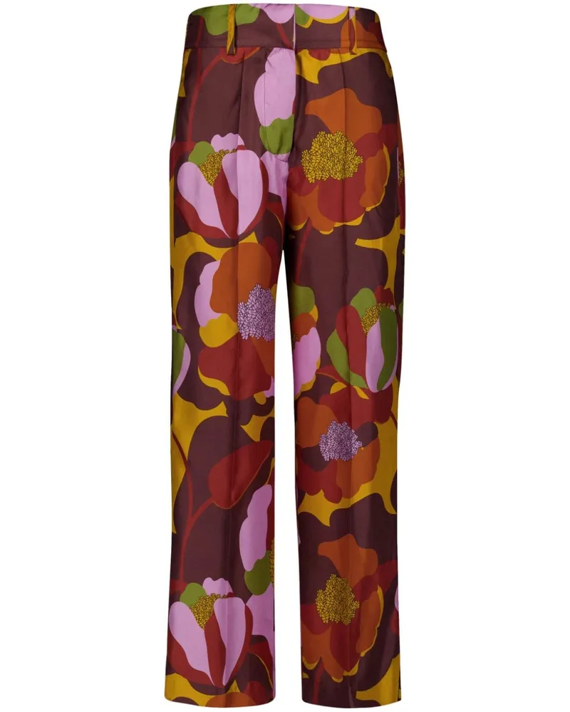 PAULA Palazzohose mit Blumen-Print Braun