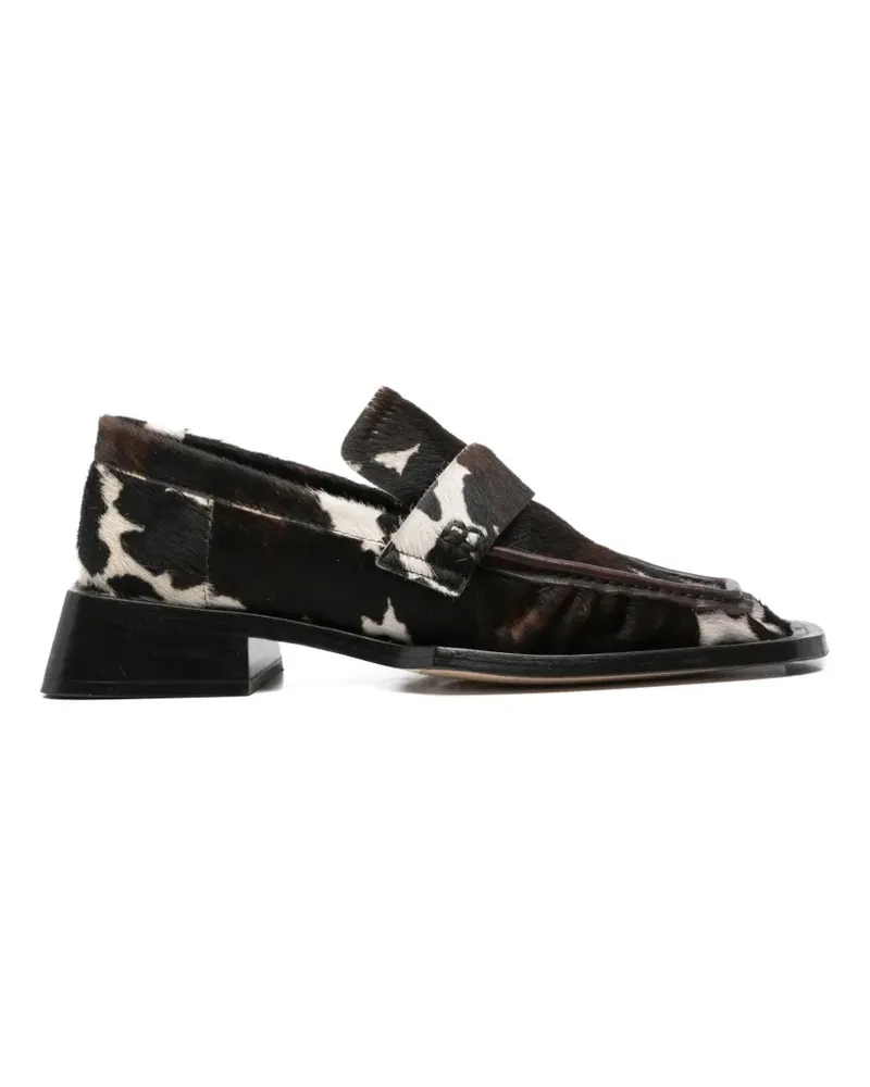 Miista Airi calf-hair square-toe loafers - Braun Braun