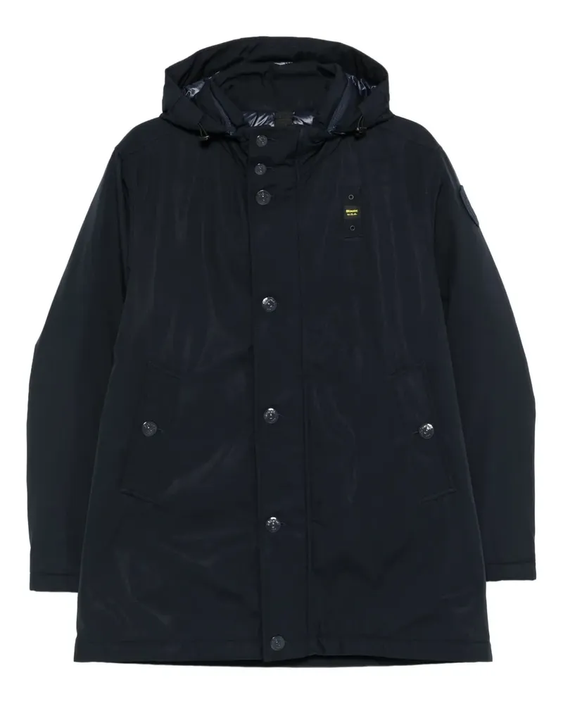 Blauer Kapuzenjacke mit Knöpfen Blau