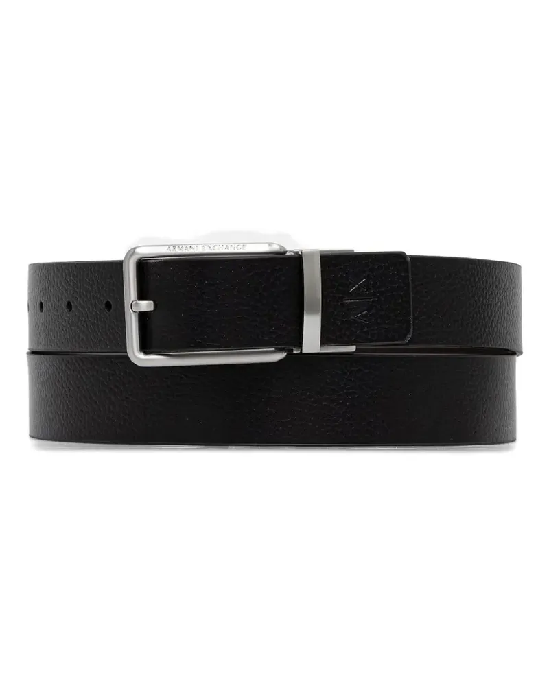 Armani Exchange Strukturierter A|X Gürtel - Schwarz Schwarz