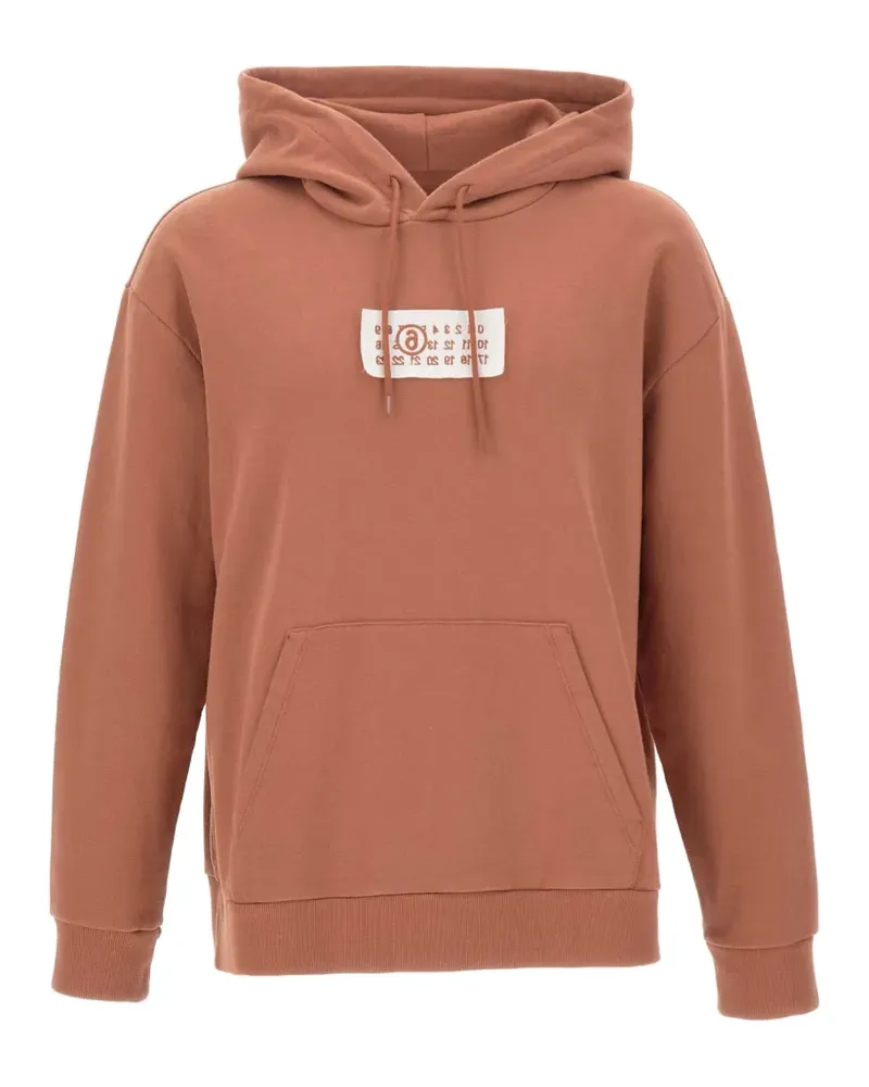 Maison Margiela logo-patch hoodie - Braun Braun
