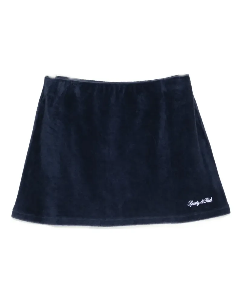 SPORTY & RICH terry-cloth logo-embroidered mini skirt - Blau Blau