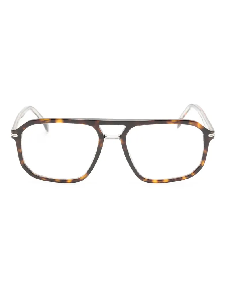 HUGO BOSS Geometrische Brille in Schildpattoptik - Braun Braun