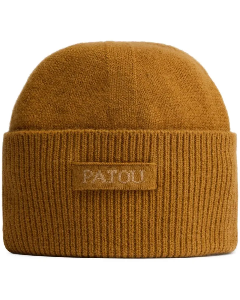 Patou Beanie mit Logo-Patch Braun