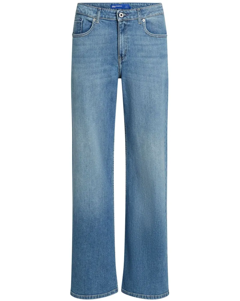 Karl Lagerfeld Halbhohe Jeans mit Schlitz - Blau Blau