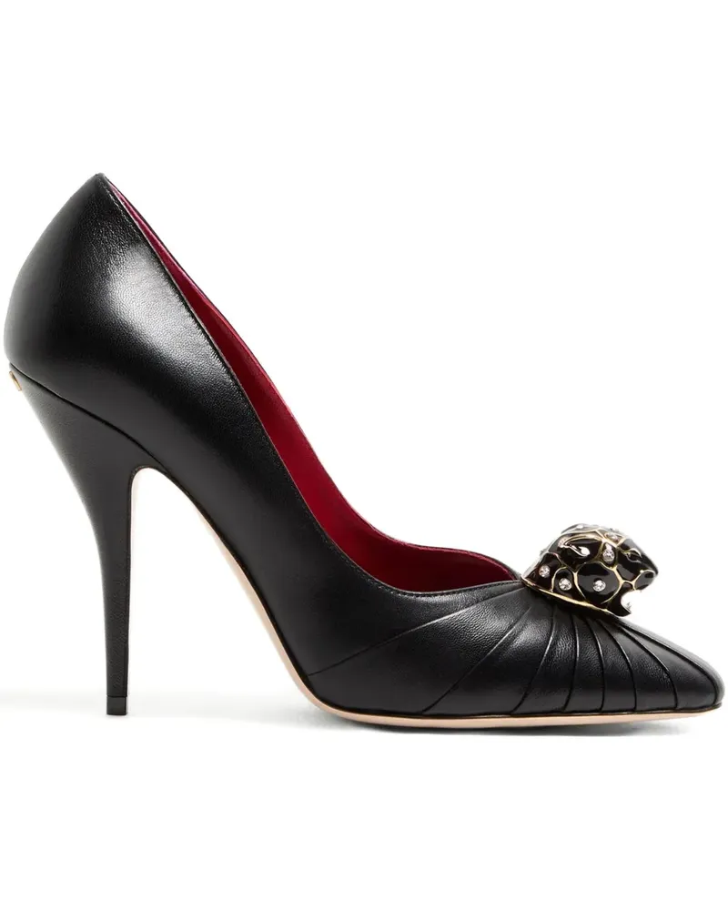 Valentino Garavani 105mm Panthea pleated pumps - Schwarz Schwarz