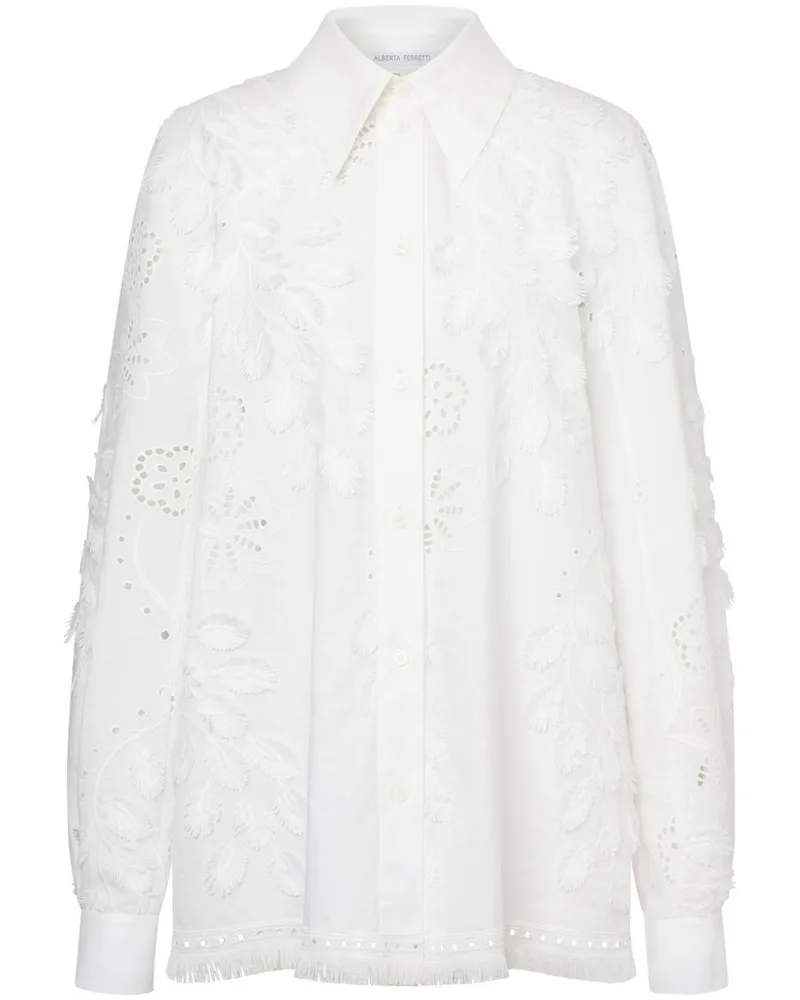 Alberta Ferretti Hemd mit Stickerei - Weiß Weiß