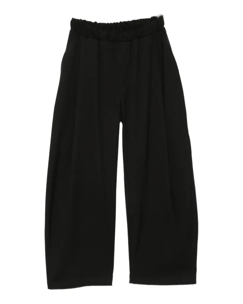 IMPERIAL elasticated-waistband wide-leg trousers - Schwarz Schwarz