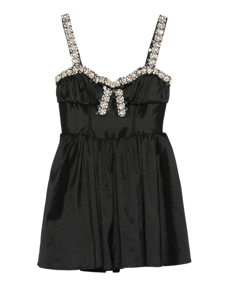 For Love and Lemons crystal-embellished bow-detail mini dress - Schwarz Schwarz