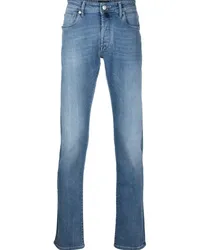 Incotex Gerade Jeans mit Stone-Wash-Effekt Blau