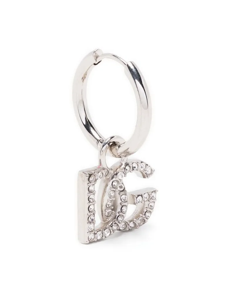 Dolce & Gabbana Creole mit Kristallanhänger - Silber Silber