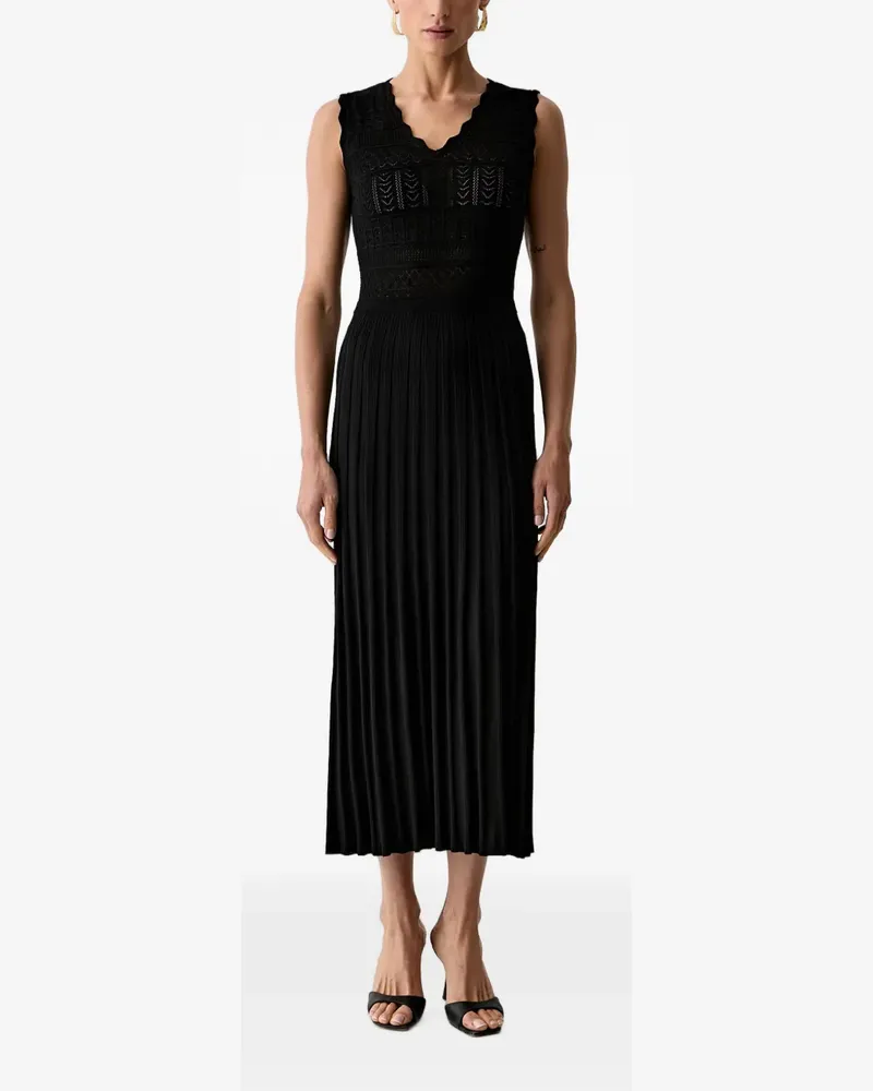 Morgan Midikleid mit Falten - Schwarz Schwarz