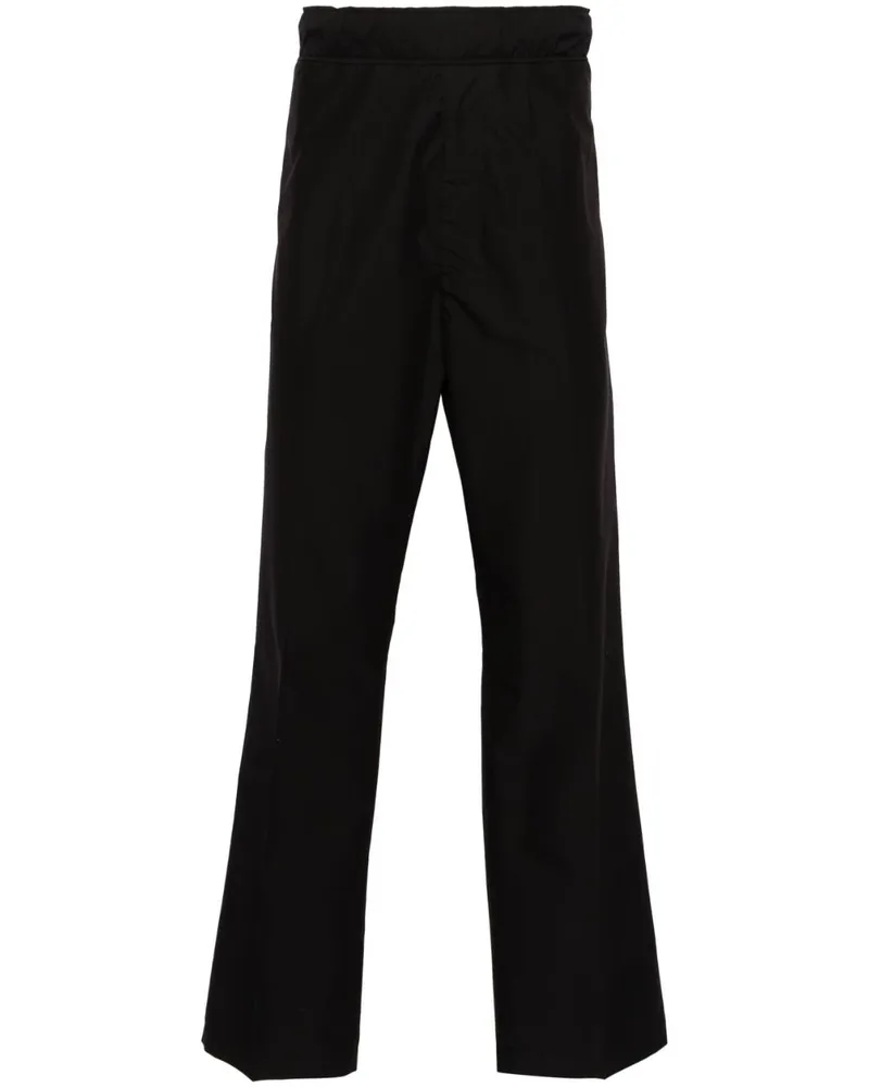 Moncler Gerade Hose mit Logo-Patch - Schwarz Schwarz